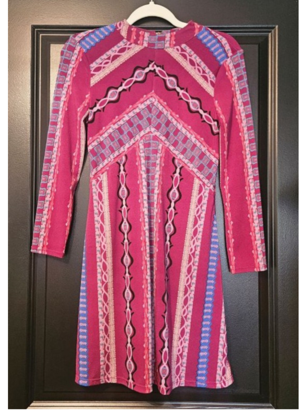 Free People Stella Mini Dress Long Sleeve Fit & Flare Sz XS - Picture 3 of 6
